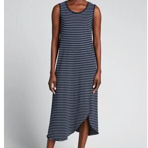 Frank & Eileen Navy and White Striped Midi Tank Dress